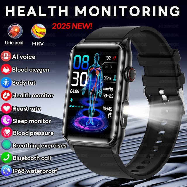 Jooeniok Smartwatch, Schwarz, Silikon, Herren, Wasserdicht - Bild 1
