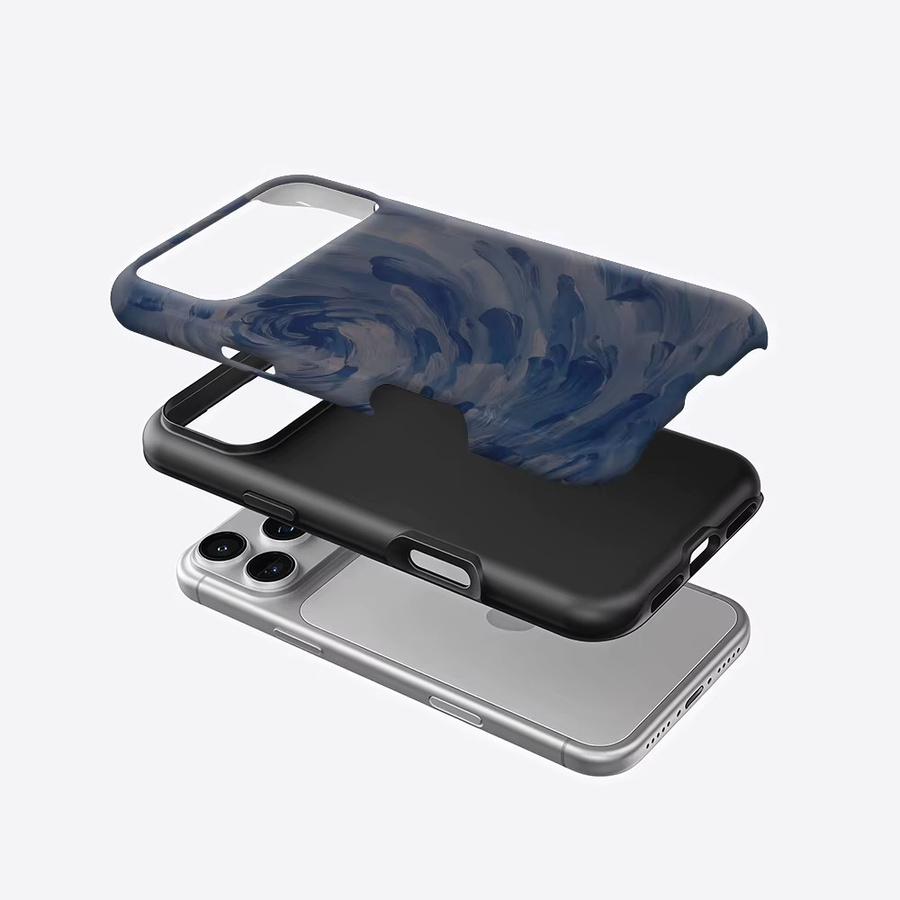 Potdemiel Blue Swirl robuste doppelschichtige Handyhülle mit Magnetfunktion für iPhone 17 16 15 14 13 Pro Max Plus - Bild 2