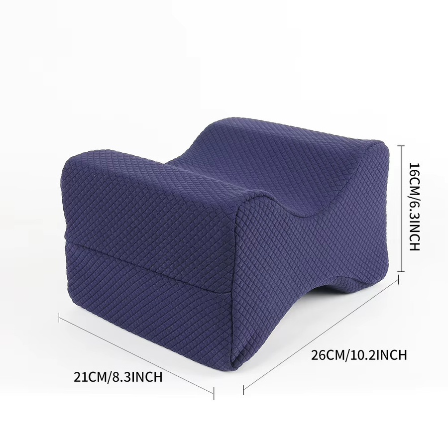 OOAGE Memory-Foam Beinkissen aus Baumwolle in Blau zur Unterstützung der Knie und des Rückens beim Seitenschläfer - Bild 2