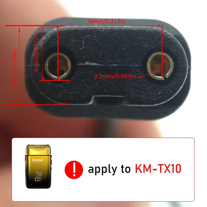 Kemei KM-TX10 Original USB-C Ladegerät Kabel für Haar Clipper und Trimmer in Schwarz - Bild 2