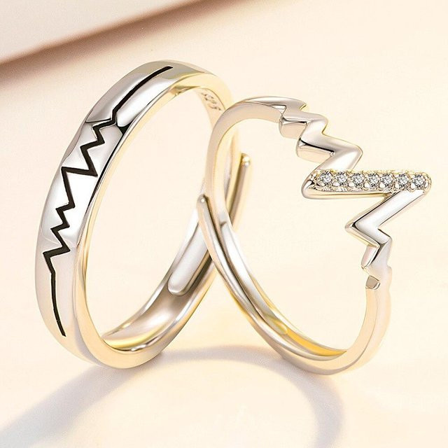 Allbestart Partnerring 925 Sterlingsilber, Zirkon, Unisex - Bild 1
