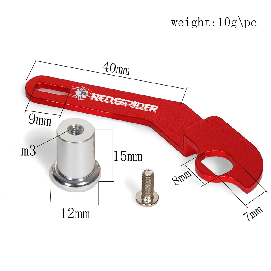 RadioLink Metall Sender Lenkrad Trigger Einhandsteuerung Adapter für RC6GS und RC4GS V2 Fernbedienung in Rot - Bild 2