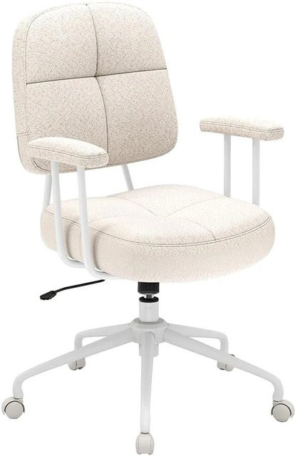 Costway Ergonomischer Bürostuhl in Beige mit Armlehnen und Rollen für Home-Office und Erwachsene - Bild 1
