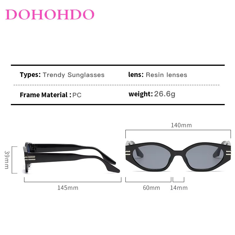DOHOHDO Sonnenbrille, oval, Vollrand, Kunststoff, schwarz, Unisex - Bild 4