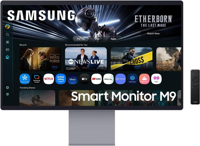 Samsung Smart Monitor M90SF S32FM900SUXEN, 32 Zoll, Silber, 4K UHD QD-OLED, 165 Hz, 0,03 ms, HDMI, USB-C - Bild 1