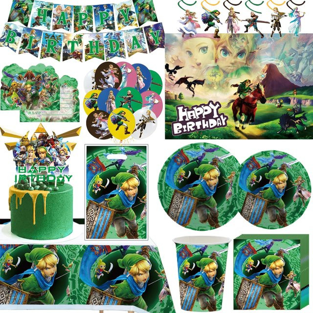 TAKARA TOMY Zelda Party Dekoration Set in Multicolour für Geburtstag und Babyparty - Bild 1