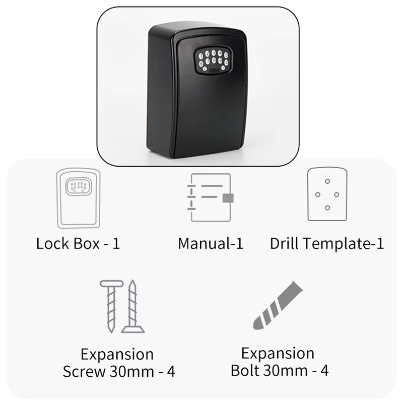 TUYA Smart Safe mit Fingerabdruck und Passwort, Bluetooth-Schlüsselkasten zur Wandmontage mit Smart Life App, Schwarz, B/T/H: 11,5 x 8,0 x 0 cm - Bild 4