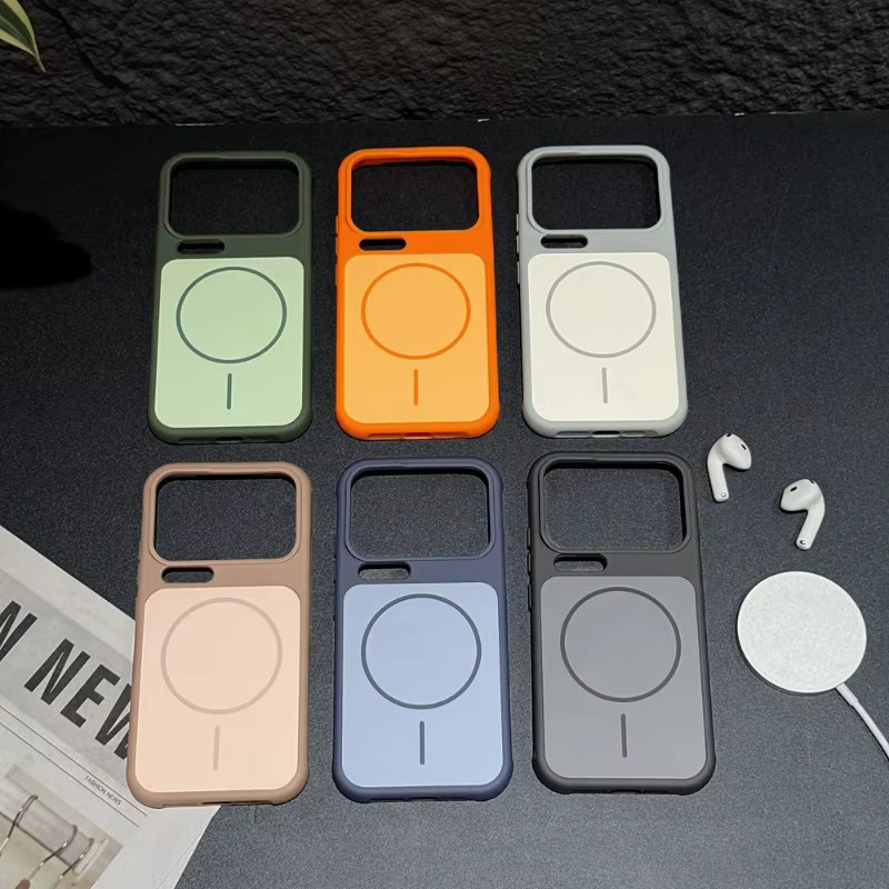 Hit Color Magnetische Ladehülle für Xiaomi Mi 14 15 17 Pro Max in Grau mit Mikrofaserfutter und stoßfestem Acryl-Schutz - Bild 2