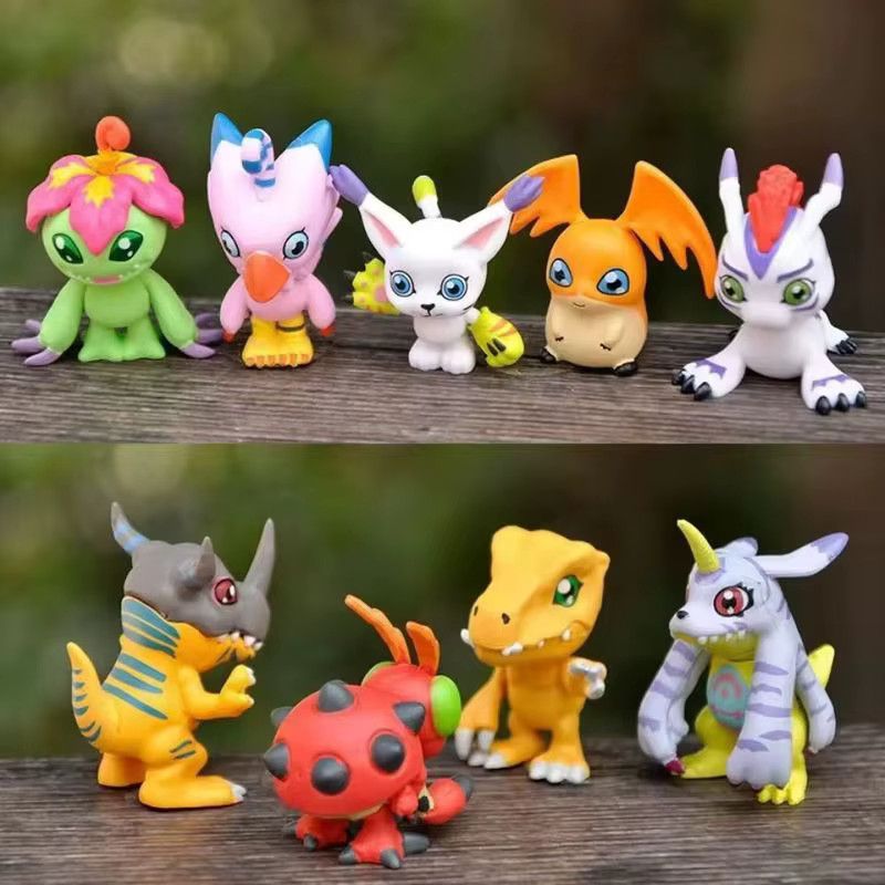 9er Set Digimon Abenteuer Anime Figuren von TAKARA TOMY als bunte Schlüsselanhänger und Desktop-Ornamente in Multicolor - Bild 2