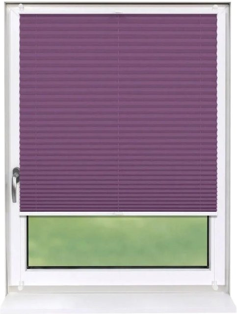 Deco-Raum Plissee Basic Klemmfix ohne Bohren, Lila, Blickdicht, B: 70 cm, H: 150 cm - Bild 1