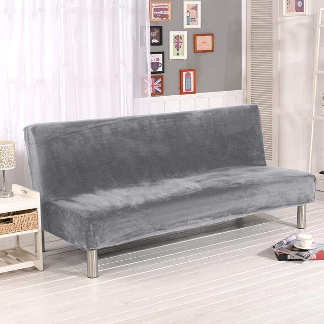 Yiran Furniture Plüsch-Sofabezug ohne Armlehne in einfarbigem Design, waschbarer Couchbezug aus Polyester für Herbst und Winter, Größe S - Bild 1