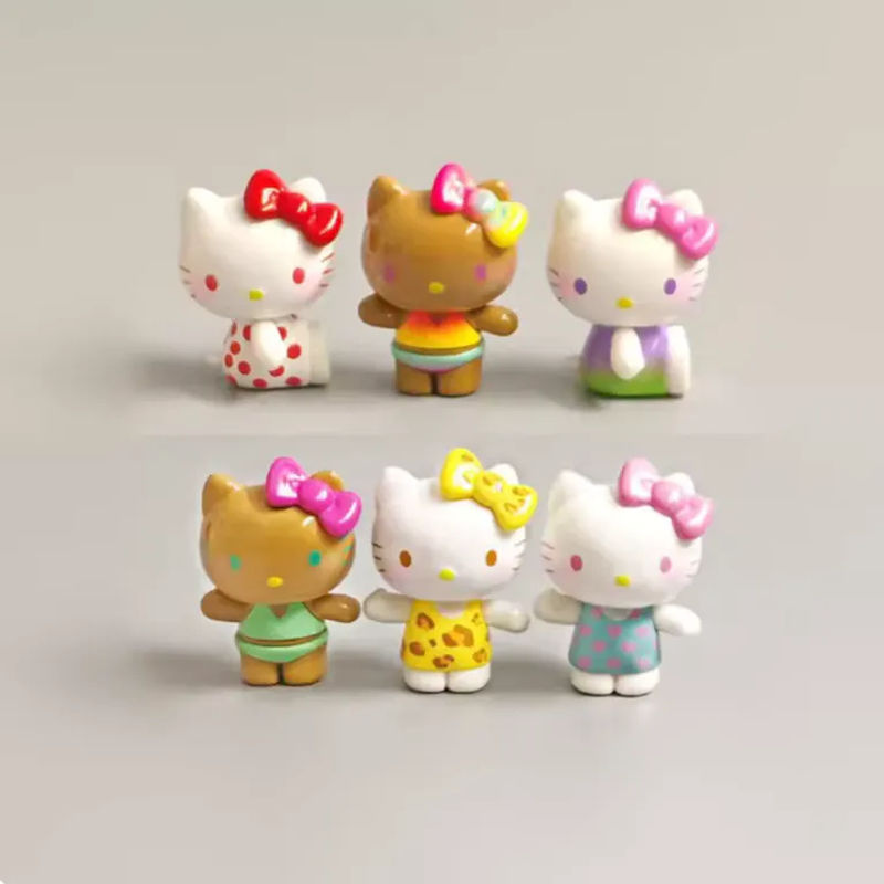 Sanrio Kt Cat Daily Life Serie Blind Box mit niedlichen Mini-Actionfiguren aus Kunststoff, mehrfarbig, Desktop-Dekoration für Kinder - Bild 2