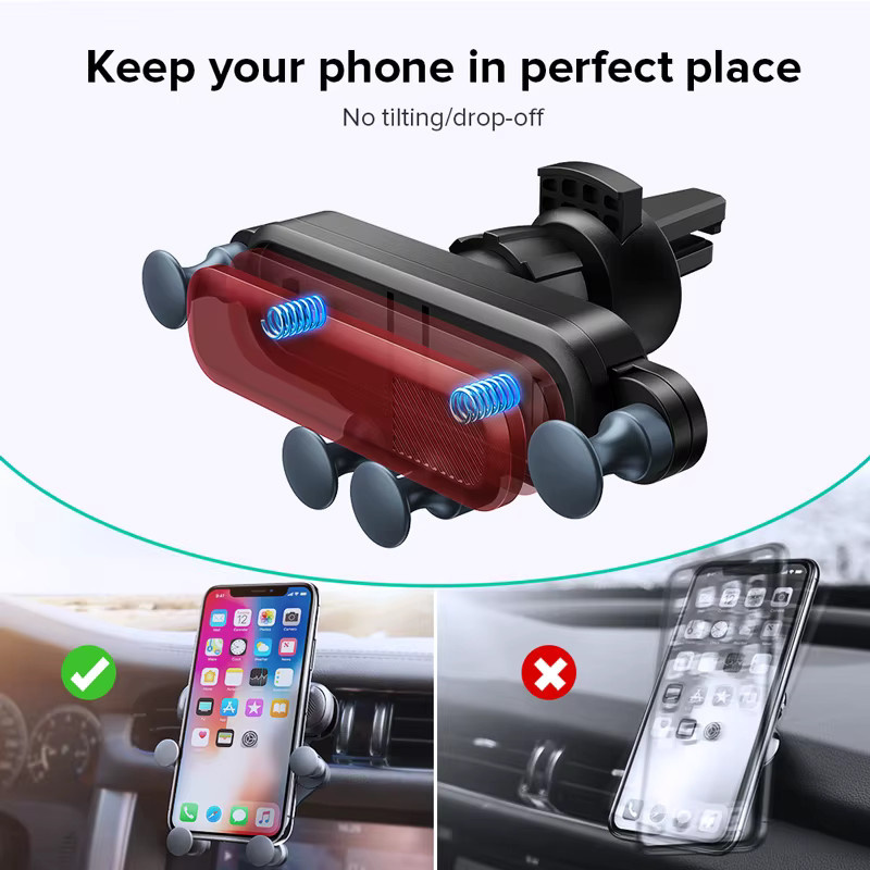 BRYNTHORX Universeller Schwerkraft-Auto-Handyhalter für die Lüftungsschlitze in Schwarz, GPS-Navigationsständer für iPhone, Huawei, OPPO und Realme - Bild 5