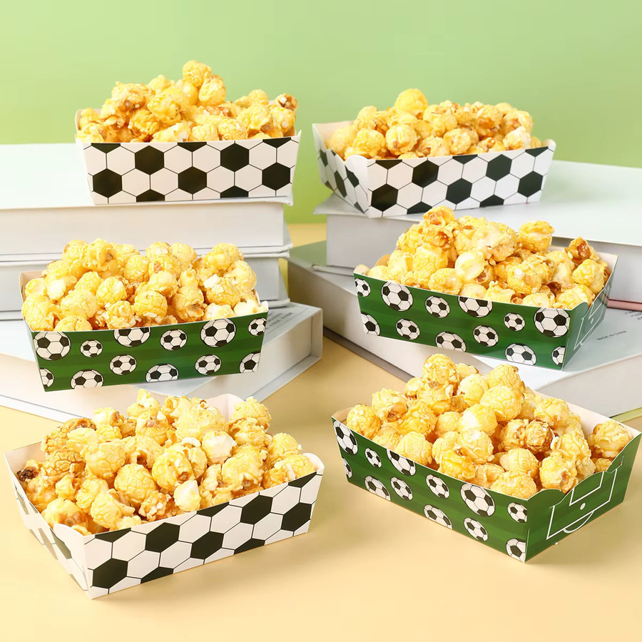 Huiran 12er Set Sport-Motto-Party-Popcorn-Tabletts aus Papier mit Fußball, Basketball und Baseball Motiven für deine Geburtstagsfeier - Bild 1