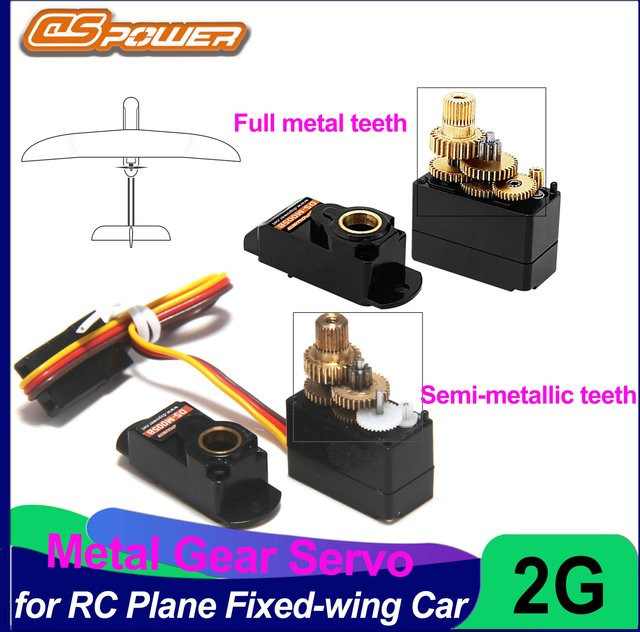 DSPOWER 2G Metal Gear Mini Digital Servo, Zubehör, Metall, Schwarz - Bild 1