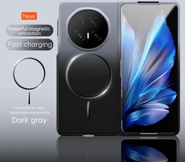Starkmagnetisches Farbverlauf Case für Honor Magic V2, V3, Vs, V5 mit Kamera-Schutzhülle in Grau - Bild 1