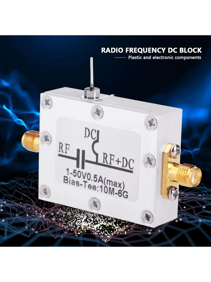 KKMOON Breitband Hochfrequenz Bias Tee 10 MHz-6 GHz Koaxial-T-Stück in Silber und Grau - Bild 6
