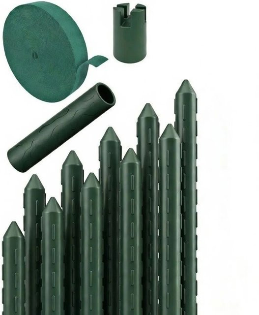TTL GARDEN Rankstäbe 10er Set in Grün mit Stahlkern und Kunststoffbeschichtung für Garten, Hochbeet und Gewächshaus, Höhe: 180 cm - Bild 1