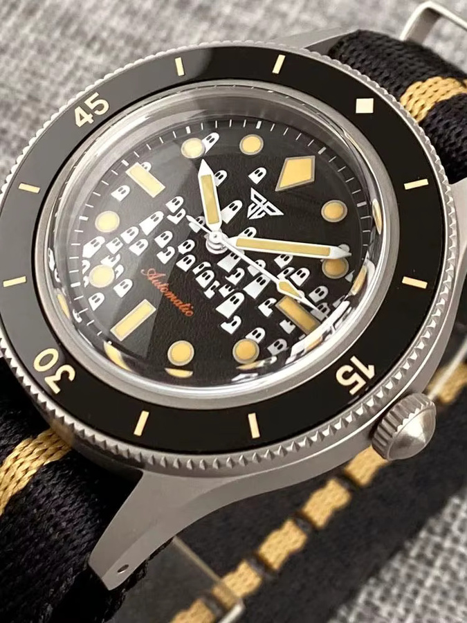 Tandorio Automatikuhr, Edelstahl, Schwarz, Silber, Textil/NATO, Herren - Bild 4