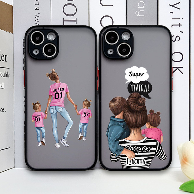 Stoßfeste Handyhülle Super Mama für Apple iPhone Modelle in matter Optik - Bild 1