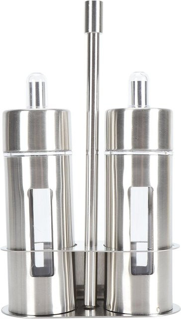 CosyHome Öl- und Essig-Karaffen Set aus Edelstahl mit Basisständer, grau, 80 ml - Bild 1