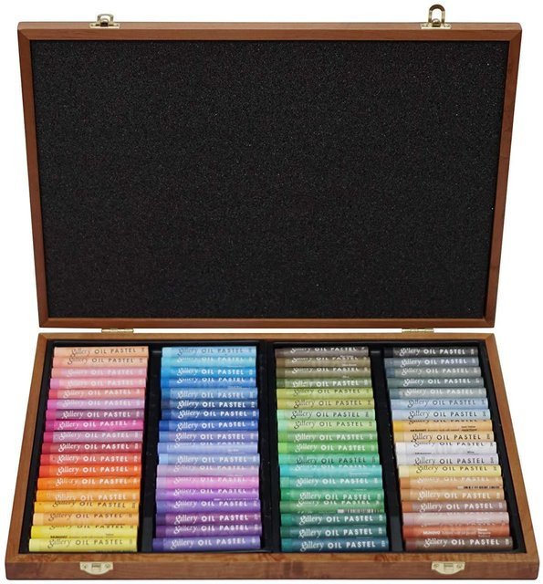 Mungyo Gallery Weiche Ölpastelle im Holzkasten-Set mit 72 Farben in Grau und Multicolour - Bild 1