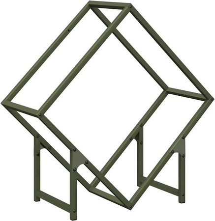 vidaXL Brennholzregal aus kaltgewalztem Stahl in Olivgrün, B/T/H: 60 x 25 x 60 cm