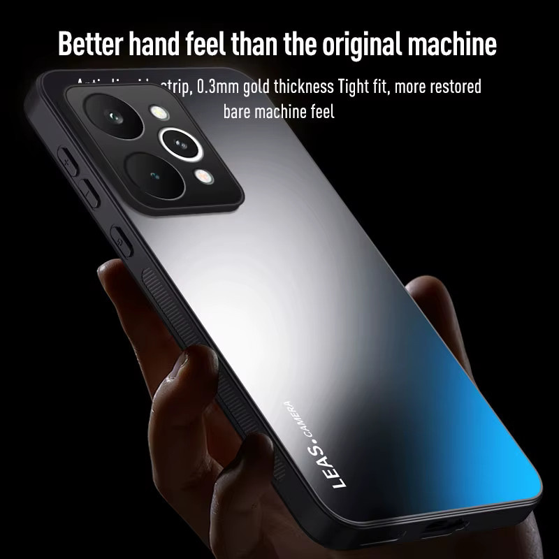 EUCAGR Handyhülle für Realme P4 Power, stoßfeste matte Rückseite aus TPU und PC, Blau und Schwarz - Bild 3