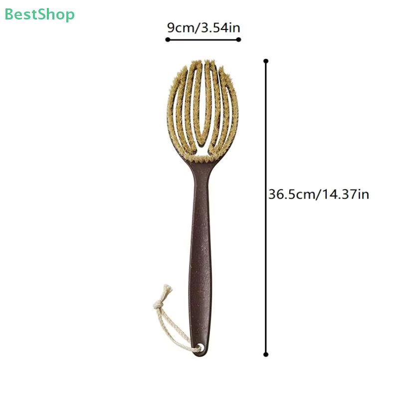 Doppelzweck-Badebürste mit Wildschweinborsten, langstielig, Unisex - Bild 6