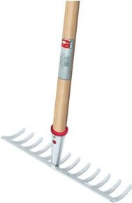 Idealspaten Profi-Gartenrechen mit Zinken in Silber - Bild 1