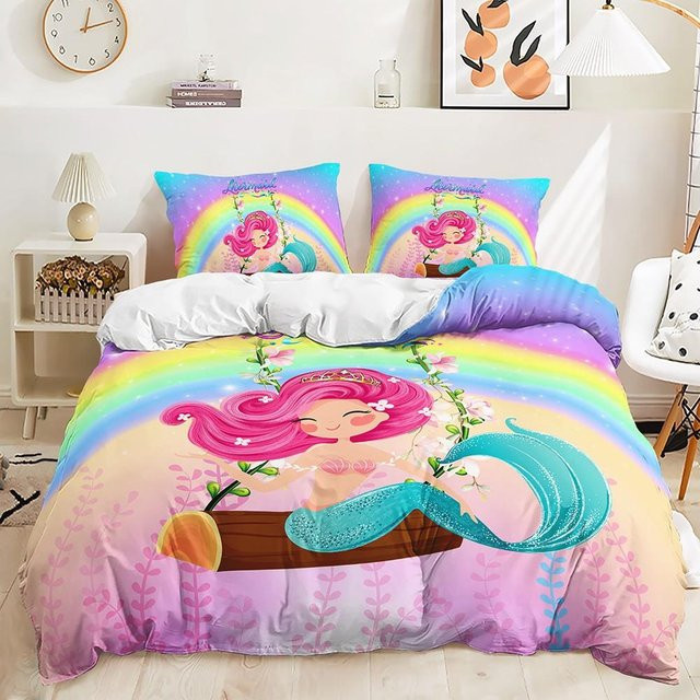 Lodestar Meerjungfrau Bettwäscheset mit Regenbogen-Motiv in Multicolour, Polyester, B/H: 260 x 220 cm - Bild 1