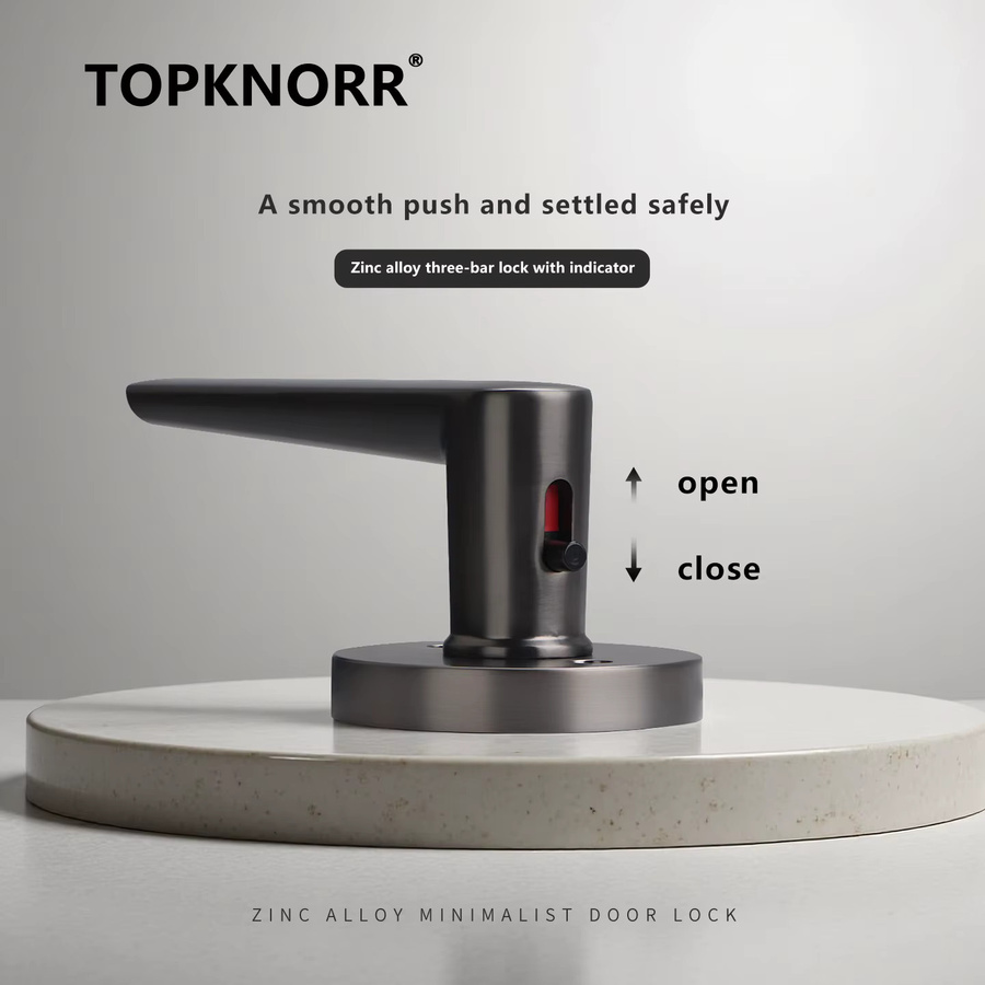 TOP KNORR Keyless Türschloss Schwarz mit Türgriff für Innentüren und Holzschlafzimmertüren - Bild 2