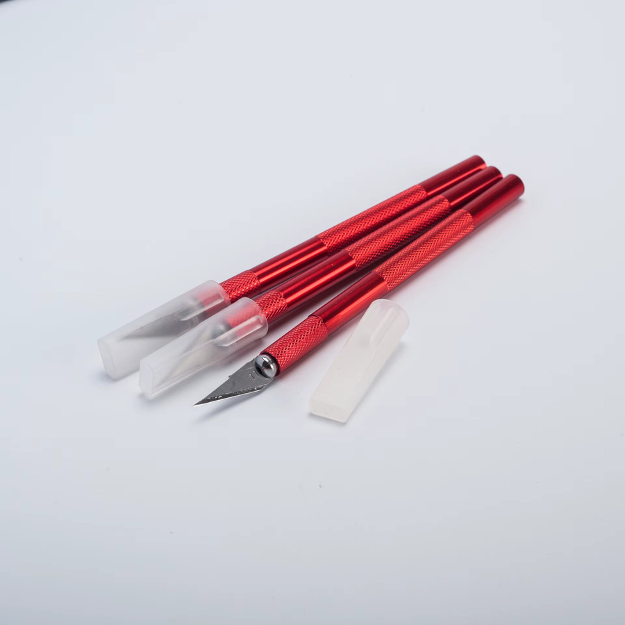 Lefavor Metall Carving Skalpell Set mit Anti-Slip Griff und Klinge Nr. 10 in Rot für DIY Hobby und Reparaturarbeiten - Bild 2