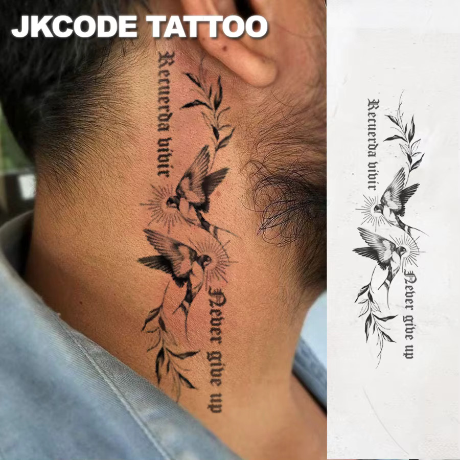 JKCODE TATTOO Temporäre Tattoo-Aufkleber, Meeresschwalbenmuster, Unisex - Bild 2