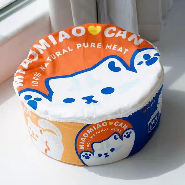 Haustierbett im Instant-Nudel-Design mit herausnehmbarer Matte für Hunde und Katzen, Udon-Cup-Nudeln, Größe L: 50 cm - Bild 1