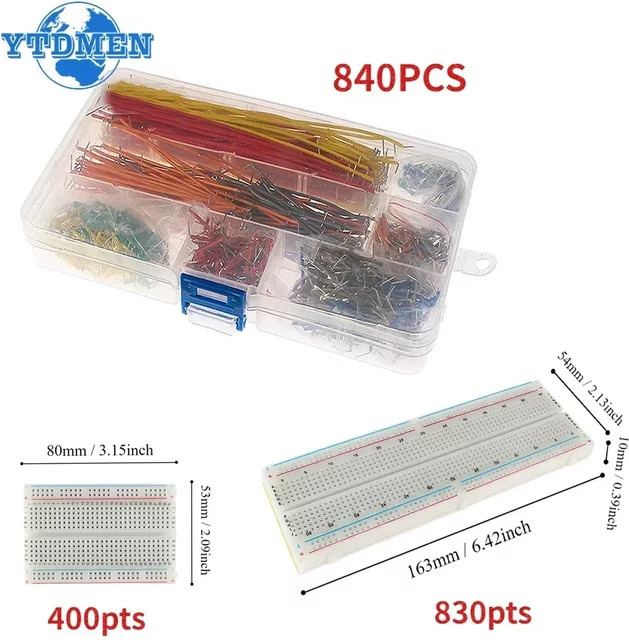 YTDMEN Breadboard Jumper Kabel Set MB102 mit 14 verschiedenen Längen für DIY PCB Projekte - Bild 1