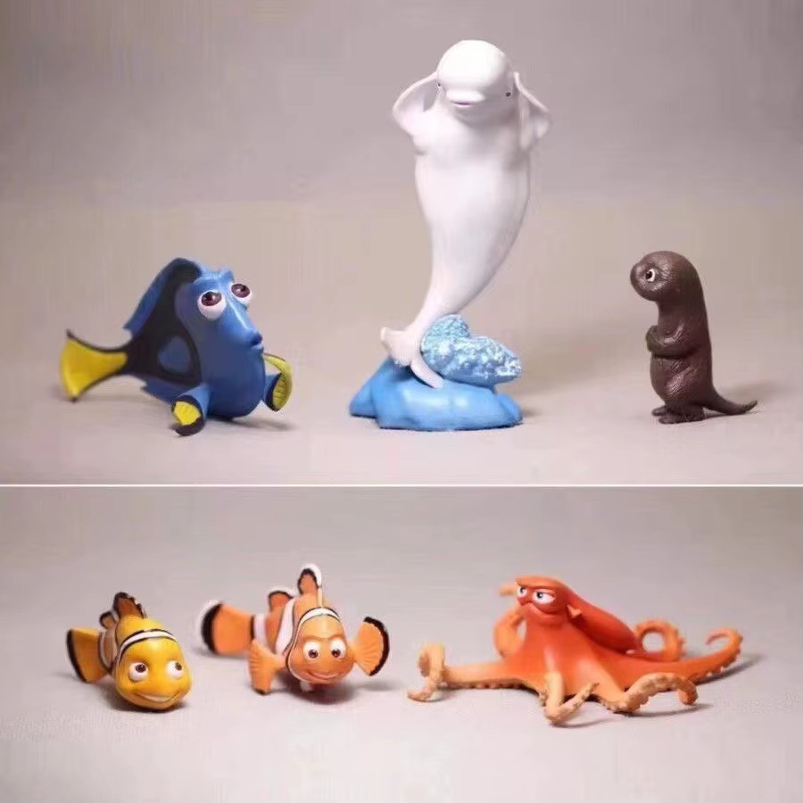 Otmagelu 6-teiliges Aquarium-Dekorationsset Welt der Fische in Multicolor und Schwarz mit Thaddäus, Clownfisch und Delfin - Bild 2