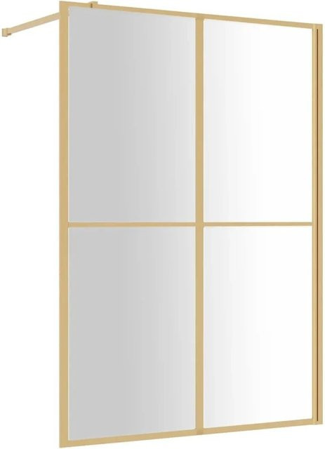 vidaXL Duschwand für begehbare Dusche aus ESG-Klarglas in Gold, B/H: 140 x 195 cm - Bild 1