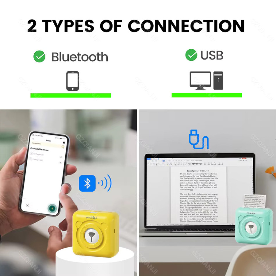 Peripage Mini-Thermo-Fotodrucker mit Bluetooth, tragbarer Bilddrucker inklusive Tragetasche und Papierrolle für iOS - Bild 2