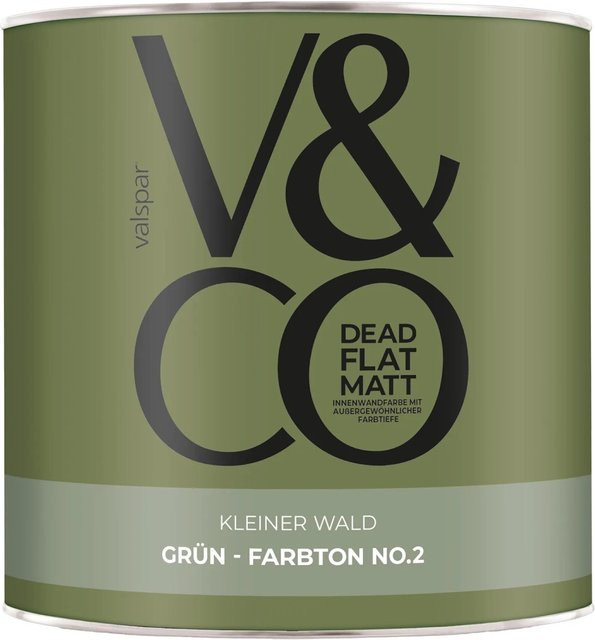 V&CO Premium-Innenfarbe Dead Flat Matt in Grün Farbton 2 Kleiner Wald, 2,5 l - Bild 1