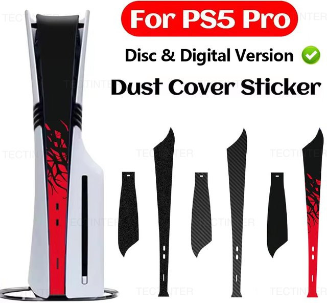 Sony PCV Vinyl-Schutzfolie für PS5 Pro Disc und Digital Konsole, Staubdichte Vinyl-Aufkleber-Abdeckung in Schwarz und Multicolour - Bild 1
