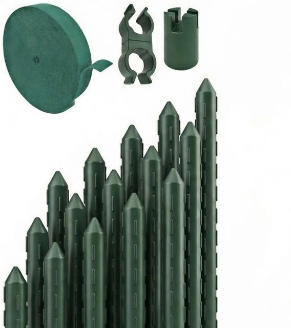 TTL GARDEN Rankstäbe Set Grün, 15er Set, Stahlkern mit Kunststoffbeschichtung, Höhe: 120 cm - Bild 1