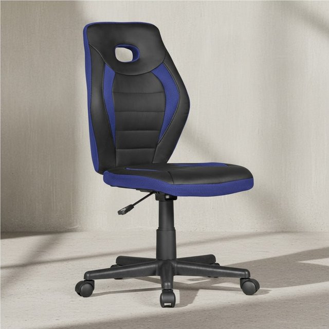 KADIMA DESIGN Jugenddrehstuhl mit hoher Rückenlehne und Schulterunterstützung aus Kunstleder und Mesh, Belastbarkeit bis 60 kg - Bild 1