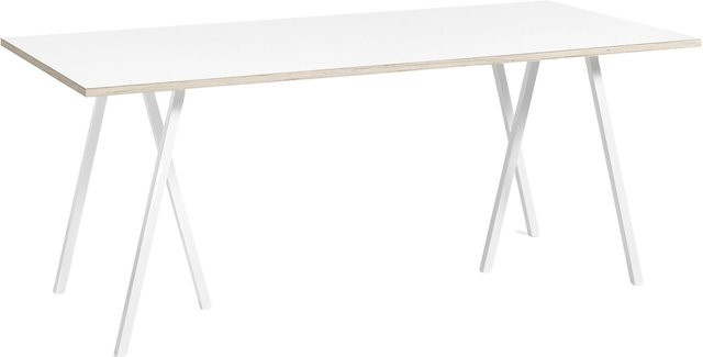 HAY Loop Stand Table in Weiß mit Esche und Linoleum für Büro und Esszimmer - Bild 1