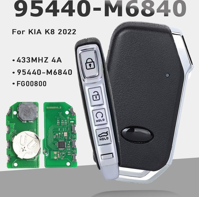 KEYECU Smart Remote Key Fob 4 Tasten 433 MHz 4A Chip Näherungssteuerung in Schwarz für KIA Cerato 2022 2023 - Bild 1