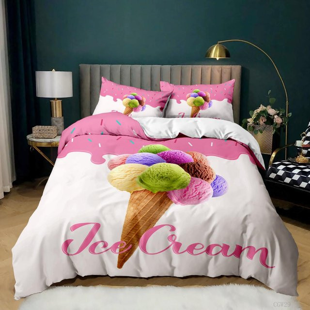 Bettwäsche Set Lodestar Eiscreme Design aus Mikrofaser, B/H: 135 x 200 cm, Mehrfarbig - Bild 1