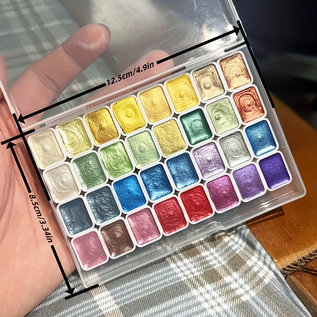 Swatches Glow Like Stardust Metallic-Aquarellfarben Set mit 32 Farben in Multicolour für Journaling und Kunst - Bild 1