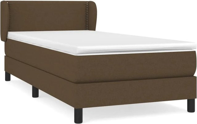 vidaXL Boxspringbett mit Matratze Dunkelbraun B/T: 100 x 200 cm - Bild 1