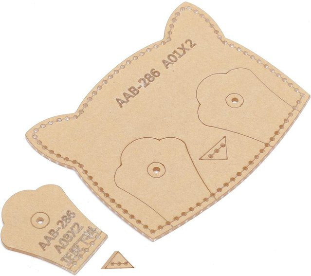 3-teiliger Igeteck Kartenhalter aus Acryl mit Ledermuster in Beige und Transparent für DIY-Handarbeiten - Bild 1