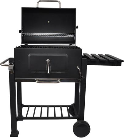 HARDIN Holzkohle-BBQ-Grill aus emailliertem Stahl in Schwarz, B/T/H: 115 x 46 x 106 cm